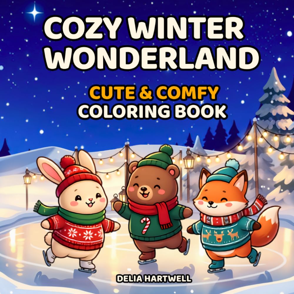 Cozy Winter Wonderland: A Coloring Book for Adults and Teens with 50 Cute Animal Scenes, Snowy Adventures, Festive Moments and Relaxing Fun baixar livro de graça