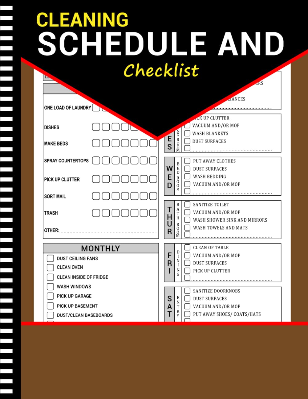 Cleaning Schedule and Checklist: Daily Weekly and Monthly House Cleaning Schedule, Housekeeping Checklist Planner, and Organizer - 108 Pages 8".5 x 11" Inches baixar livro de graça
