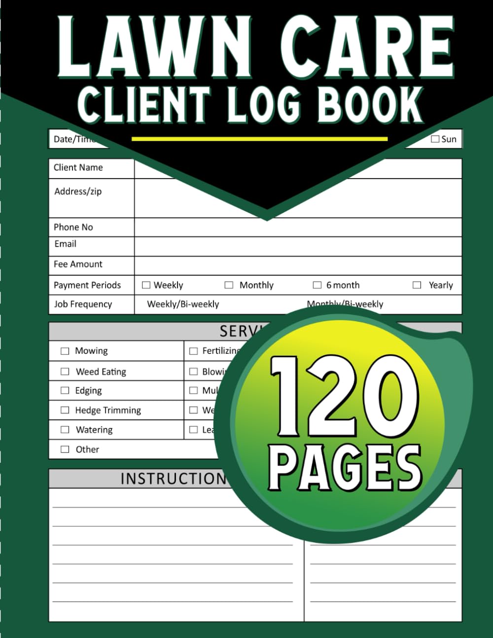 Lawn Care Client Log Book: Lawn Mowing and Landscape Appointment Planner Organizer to Record Customer Information baixar livro de graça