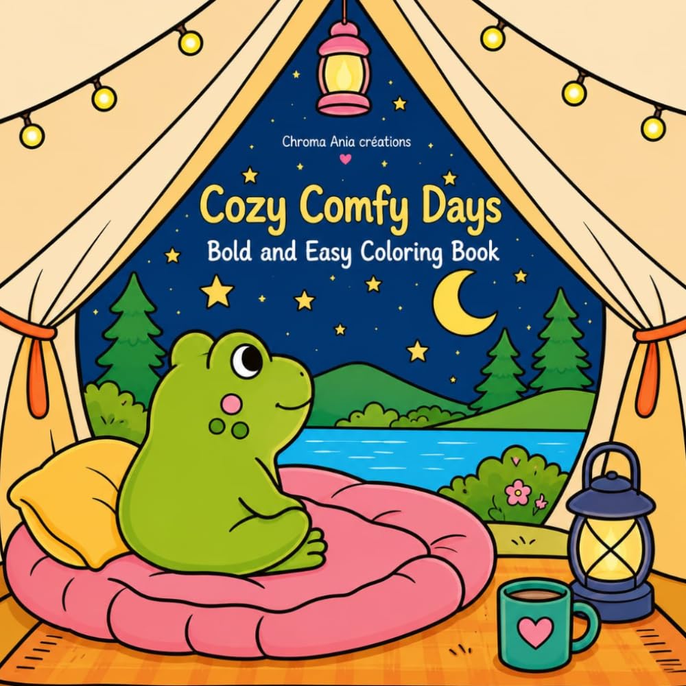 Cozy Comfy Days Bold and Easy Coloring Book: 40 Super Cute Animal Characters Designs for Adults, Teens & Kids, Cozy Hygge Moments for Stress Relief and Relaxation baixar o livro de graça