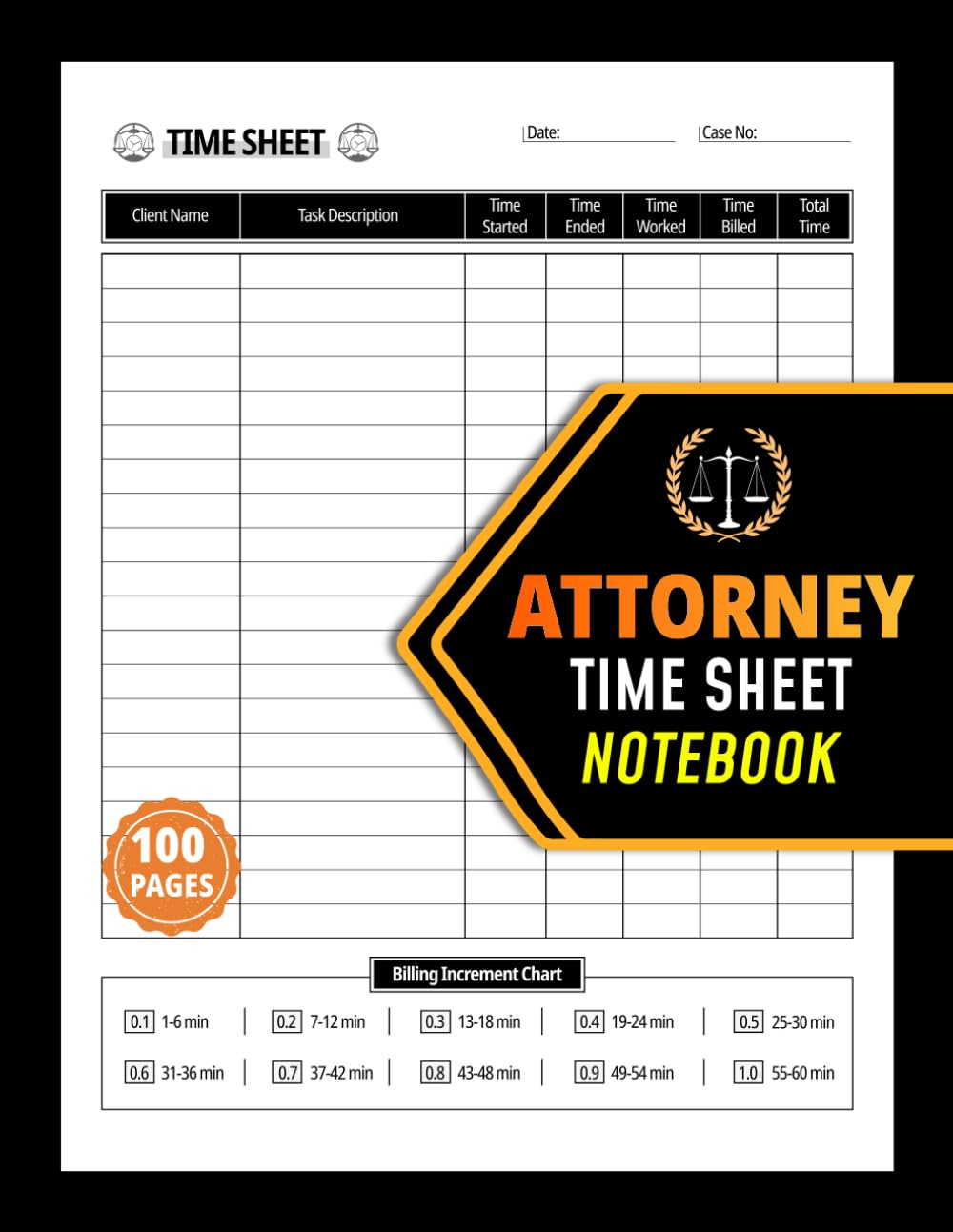 capítulo por capítulo baixar Attorney Time Sheet Notebook: Law Firm Time Tracking Logbook | Document Billable Hours for Lawyers, Paralegals and Legal Assistants | 100 Pages