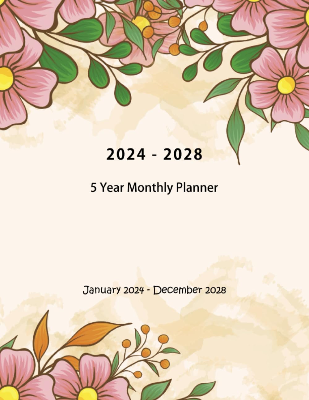 2024-2028 5 Year Monthly Planner: Large 60 Months Calendar from January 2024 to December 2028 with Federal Holidays. Floral Cover. baixar livro de graça