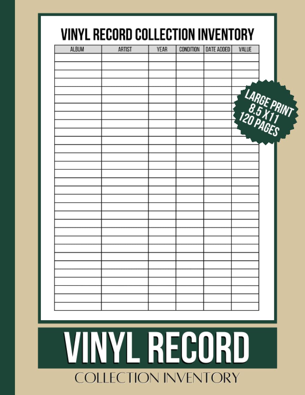 ler totalmente Vinyl Record Collection Inventory: A Comprehensive Log Book for Vinyl Collectors - Cataloging, Organizing, and Preserving Your Vinyl Record Collection.