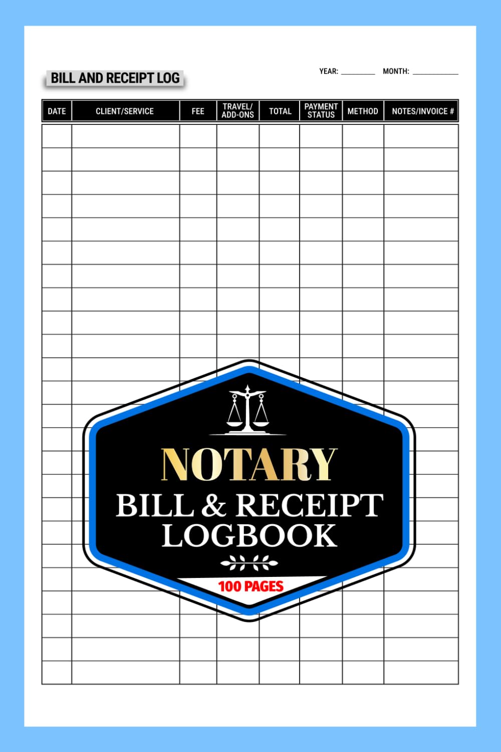 capítulo por capítulo baixar Notary Bill and Receipt Logbook: Record Notarial Services, Fees, Travel/Add-Ons, Total Amounts & Notes | 100 Pages
