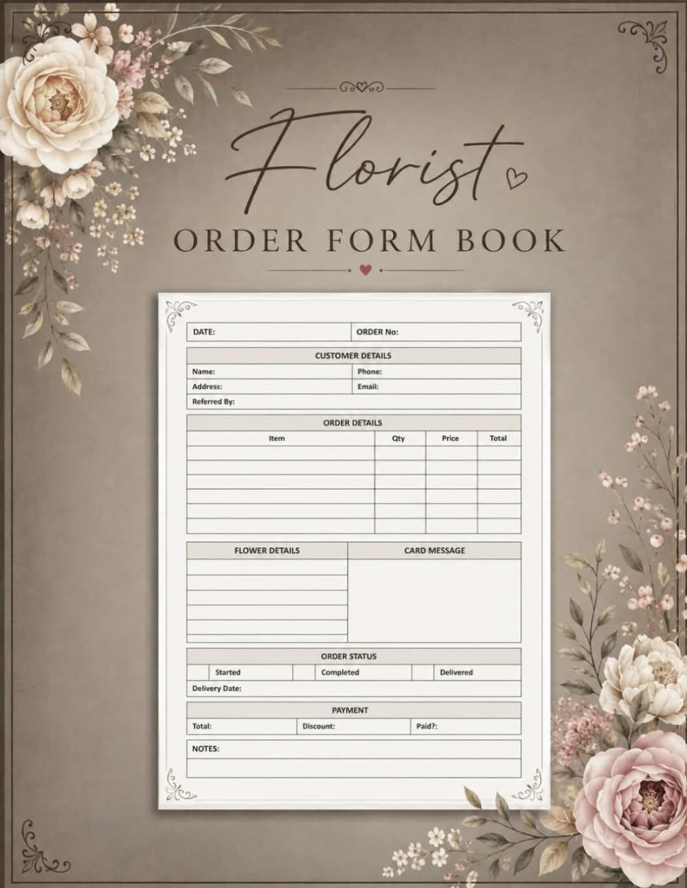 ler totalmente Florist Order Form Book: Flower Business Essentials, Bouquet Planning, Wedding & Event Florals, Floral Design Workflow, Daily Shop Organization, Client Management | florist organizer.