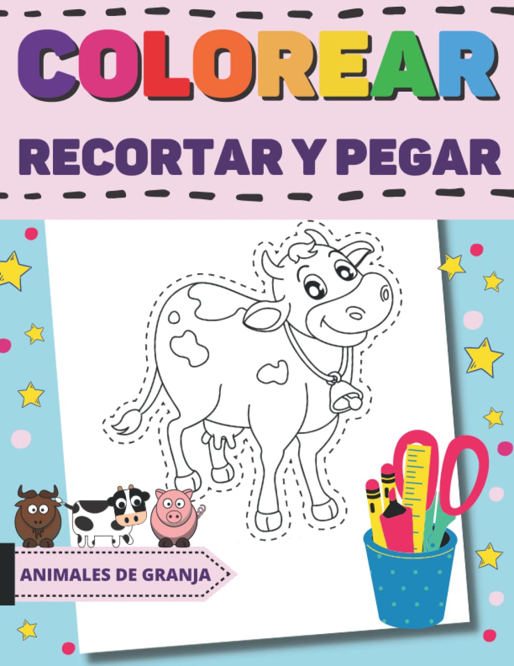 capítulo por capítulo baixar Colorear Recortar Y Pegar Animales De Granja: Libro De Recortar Y Pegar Animales | Aprender A Recortar | Cuaderno De Actividades Preescolar | Aprende a usar las tijeras (Spanish Edition)