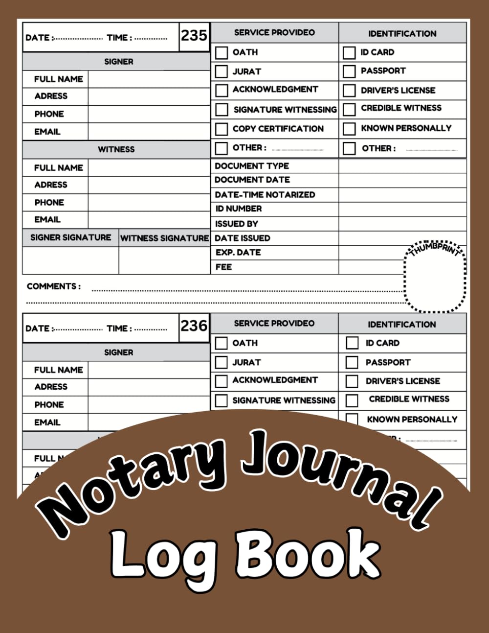 Notary Journal Log Book: Ideal for Signing Agents and Notaries with 250 Numbered Entries for Documenting Acts baixar o livro de graça