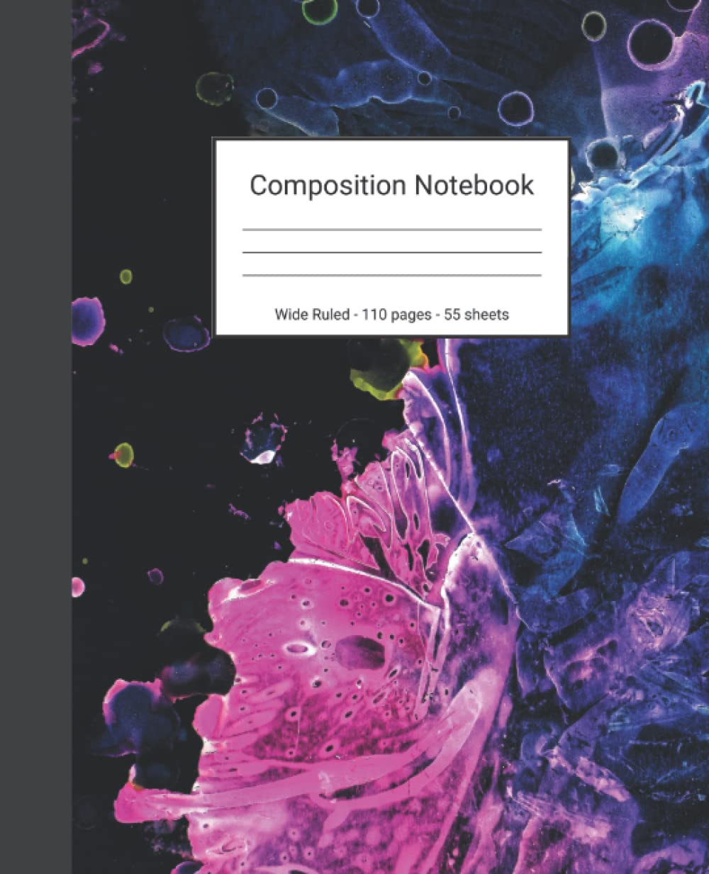 Composition Notebook: Wide Ruled Paper Notebook Journal - Purple Black And Blue Abstract Painting - Blank Wide Lined Workbook baixar livro de graça