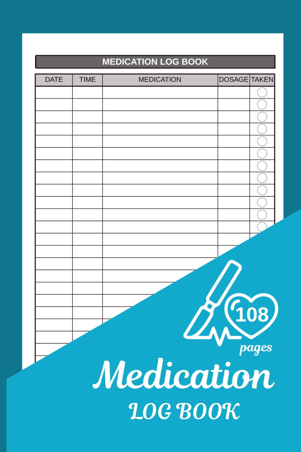 ler totalmente Medication Log Book: Simple 6 x 9 daily medicine tracker for personal health records with 108 pages