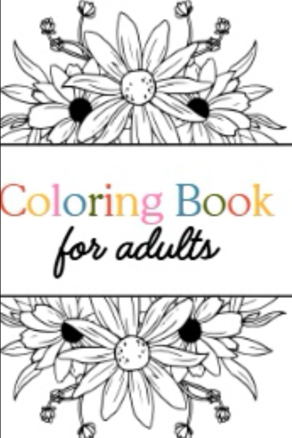 ler totalmente Black and White Floral Adult Coloring book