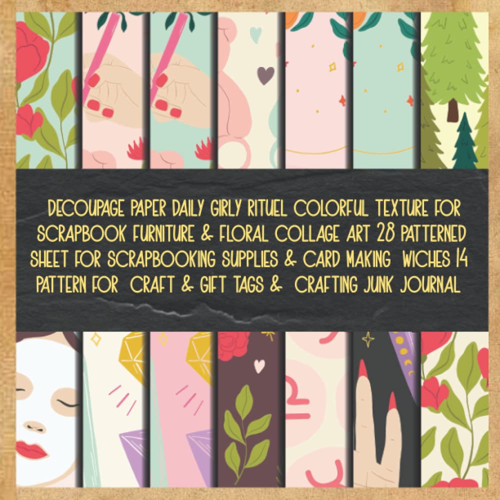 ler totalmente decoupage paper daily girly rituel colorful texture for scrapbook furniture & floral collage art 28 patterned sheet for scrapbooking supplies & card... craft & gift tags & crafting junk journal