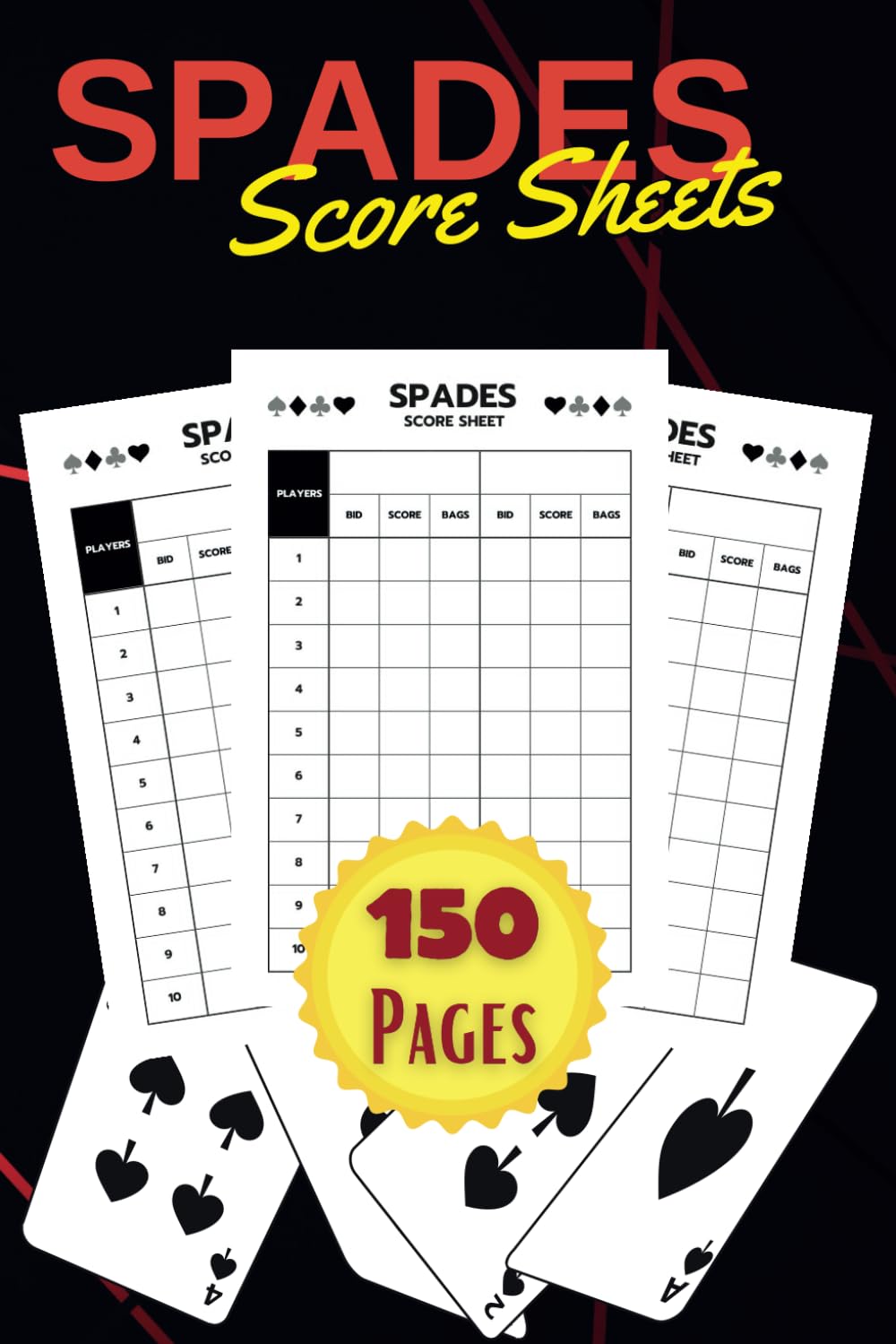 ler totalmente Spades Score Sheets: spades Score Sheets with Small Size "6 x 9", 150 Score Pads for Spades Card Game