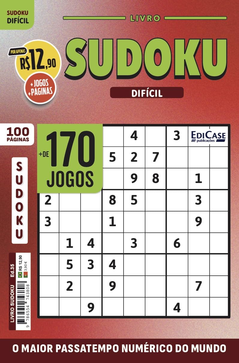 Livro Sudoku 35 + Lápis de Brinde: Nível Difícil - O maior passatempo numérico do mundo baixar o livro de graça