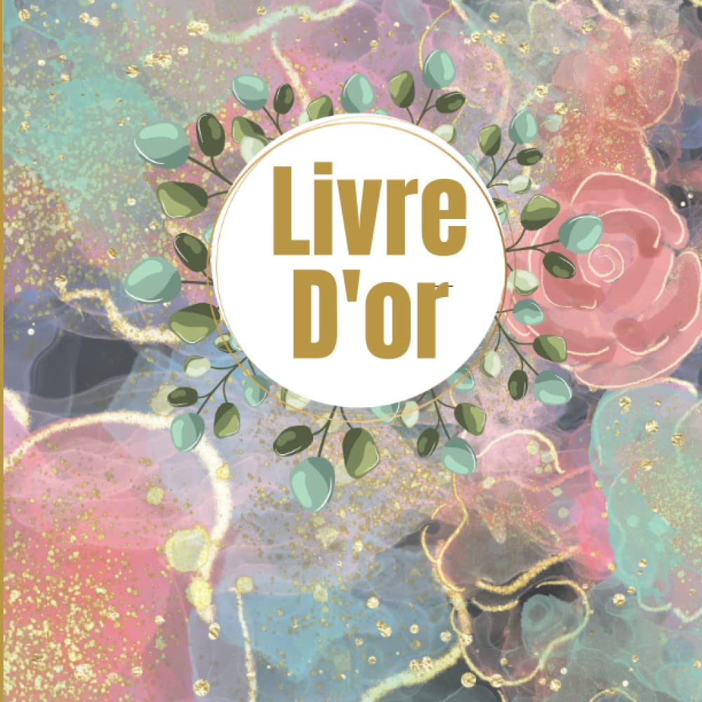 Livre d'or: Album pour évènement: anniversaire, mariage, départ en retraite, couverture Art abstrait à l'encre d'alcool - rose et bleu (French Edition) baixar livro de graça