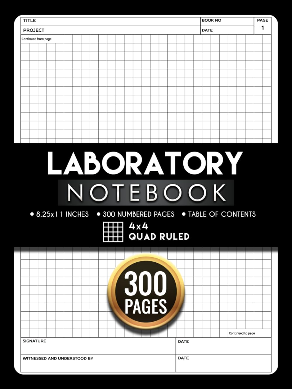 Laboratory Notebook Hardcover 300 Pages with 4x4 Grid Graph Paper: 4 Squares per Inch Quad Ruled Grid | 300 Numbered Pages | with Signed and Witnessed Every Page | Table of Contents | 8.25 x 11 Inches baixar o livro de graça