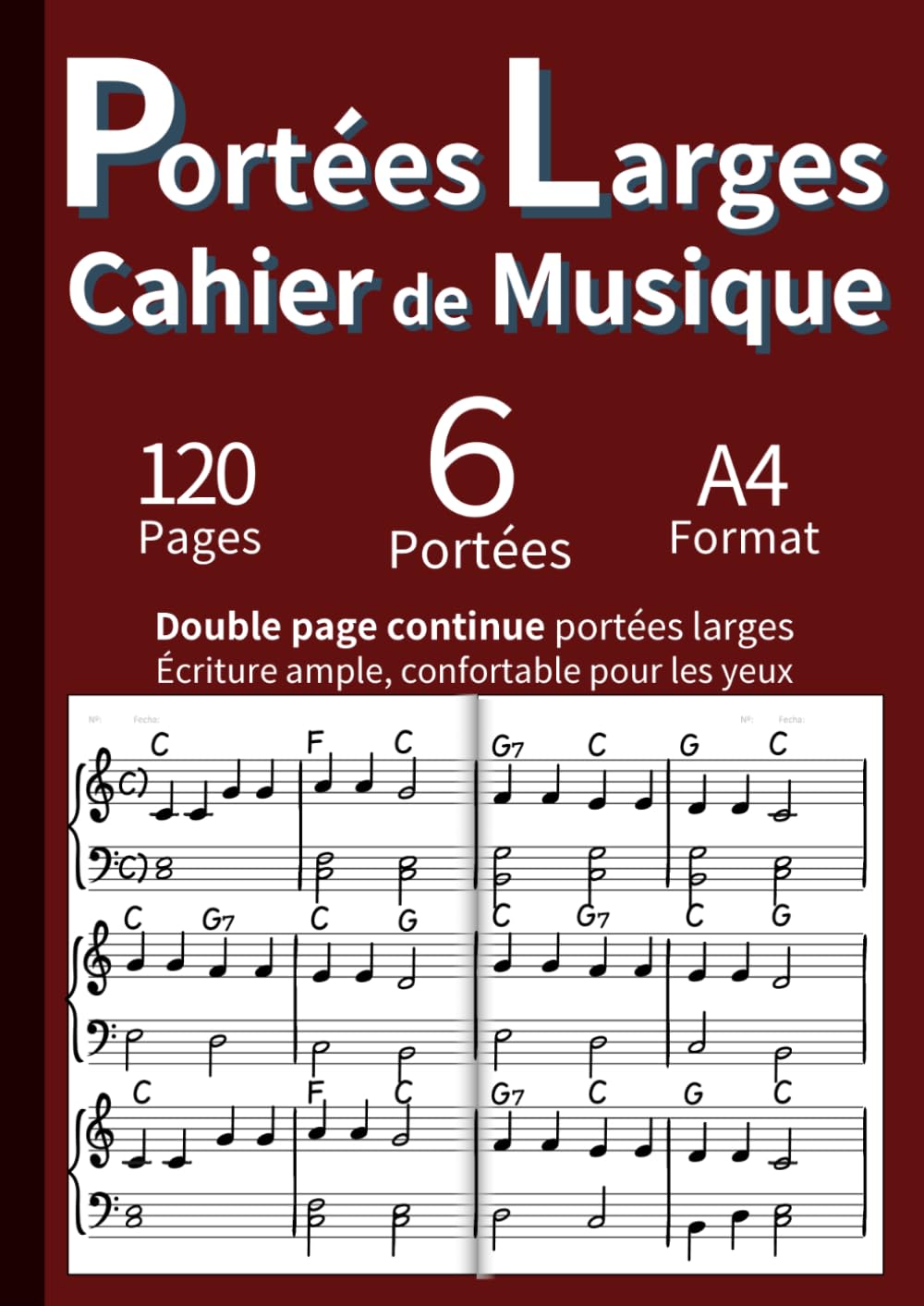 ler totalmente Portées Larges pour Musiciens - Cahier de Musique Double Page Grand Format (A4): Cahier de Musique avec Portée Double et Individuelle - Idéal pour... & Write Music Manuscript) (French Edition)