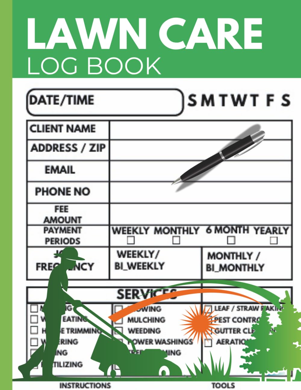 Lawn Care Client Log Book: 100 Pages to Track Customers, Services, Payments & Appointments | Mowing & Landscaping Business Organizer baixar livro de graça