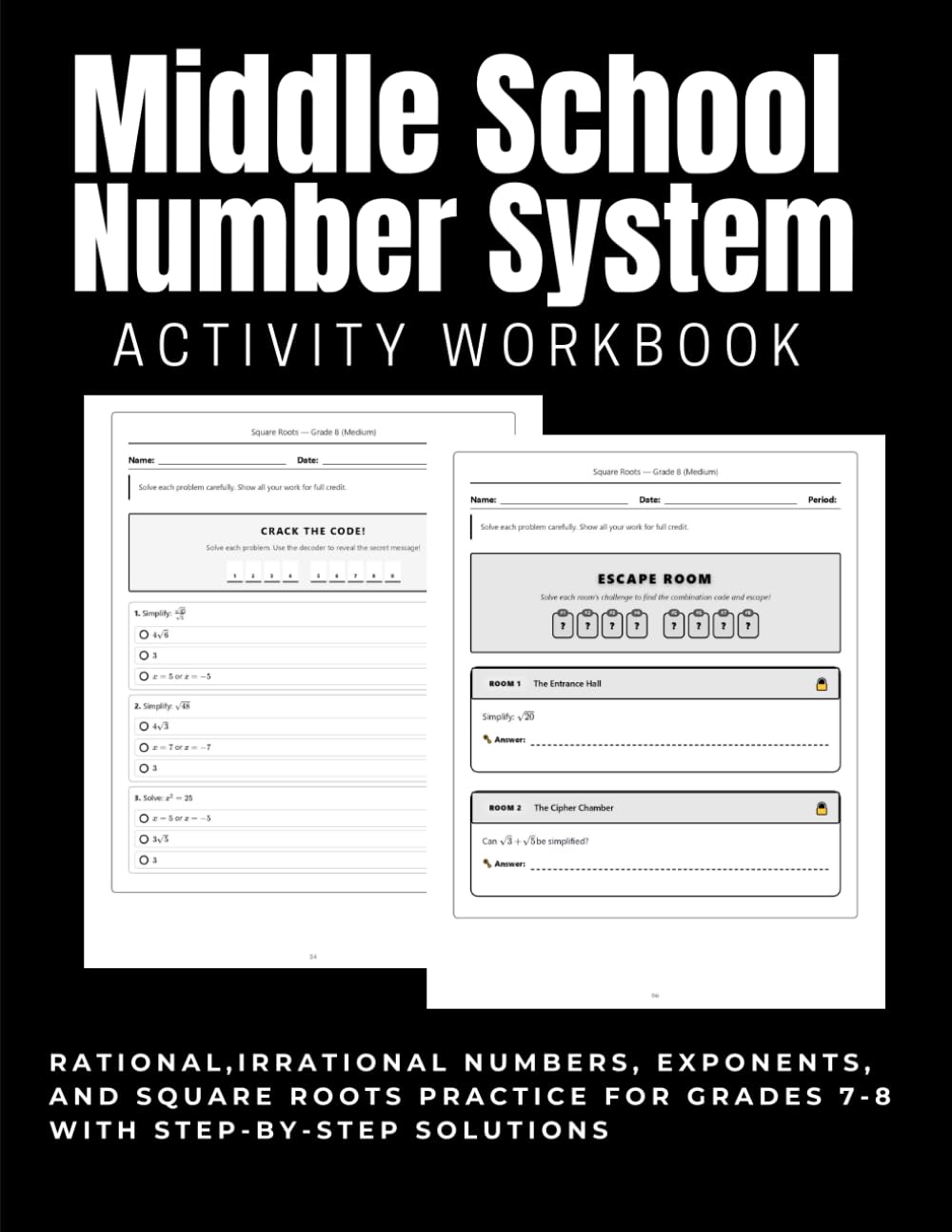 capítulo por capítulo baixar Middle School Number System Activity Workbook: Rational, Irrational Numbers, Exponents, and Square Roots Practice for Grades 7-8 with Step-by-Step Solutions