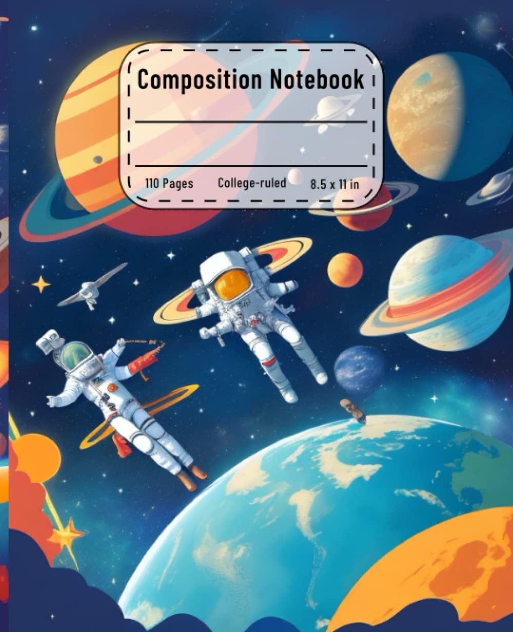 Composition notebook college ruled vintage illustration: Space Adventure, Planets and Astronomy | Composition notebook college ruled 7.5 x 9.25 110 pages baixar livro de graça