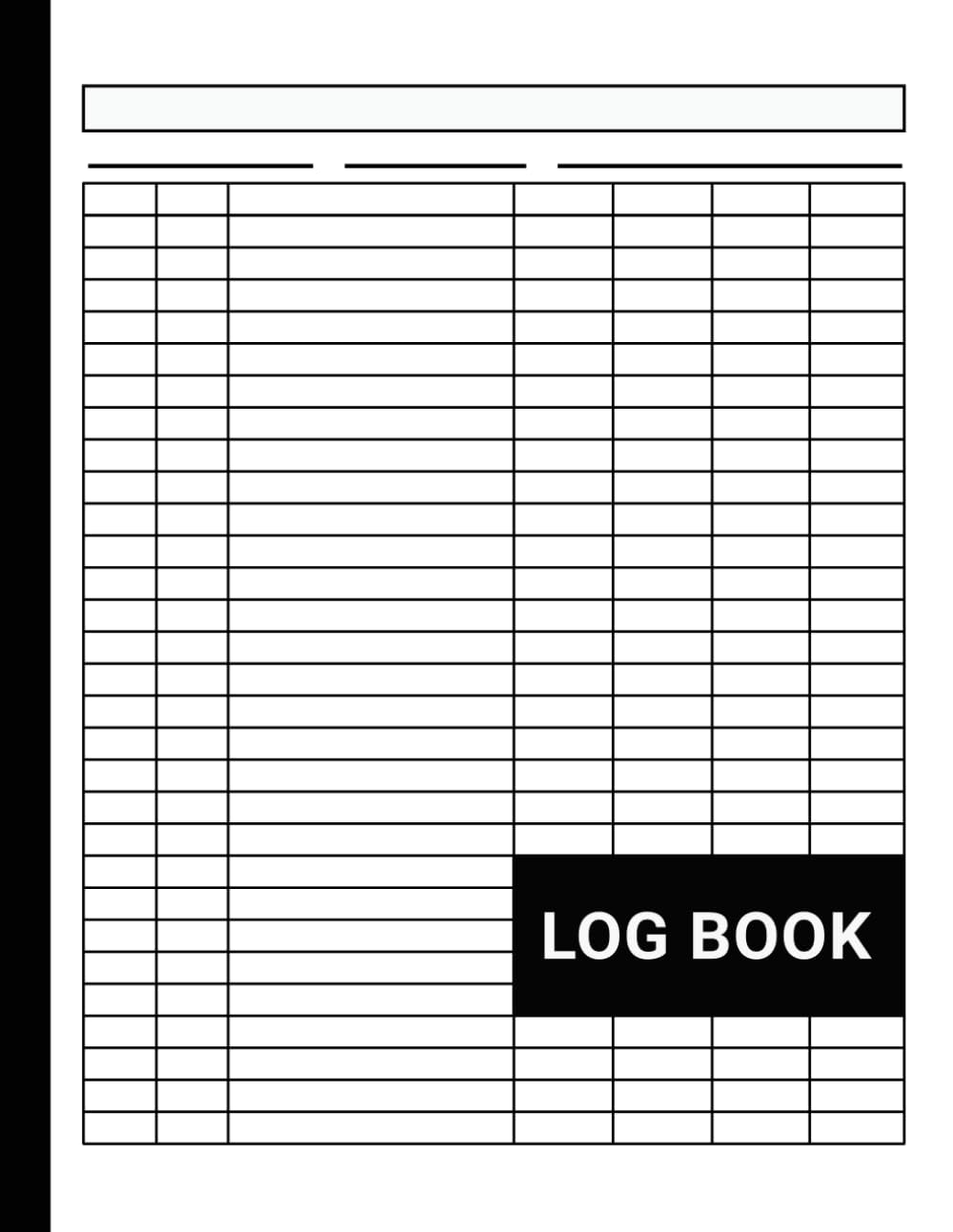 Log Book: Large Multipurpose with 7 Columns to Track Daily Activity, Time, Inventory and Equipment, Income and Expenses, Mileage, Orders, Debit and Credit, or Visitors. ( White ) baixar o livro de graça