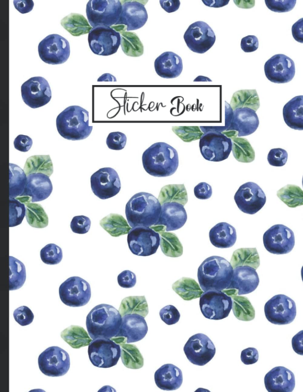Sticker Book: Blueberries Theme Sticker Book Collecting Album Blank Notebook.