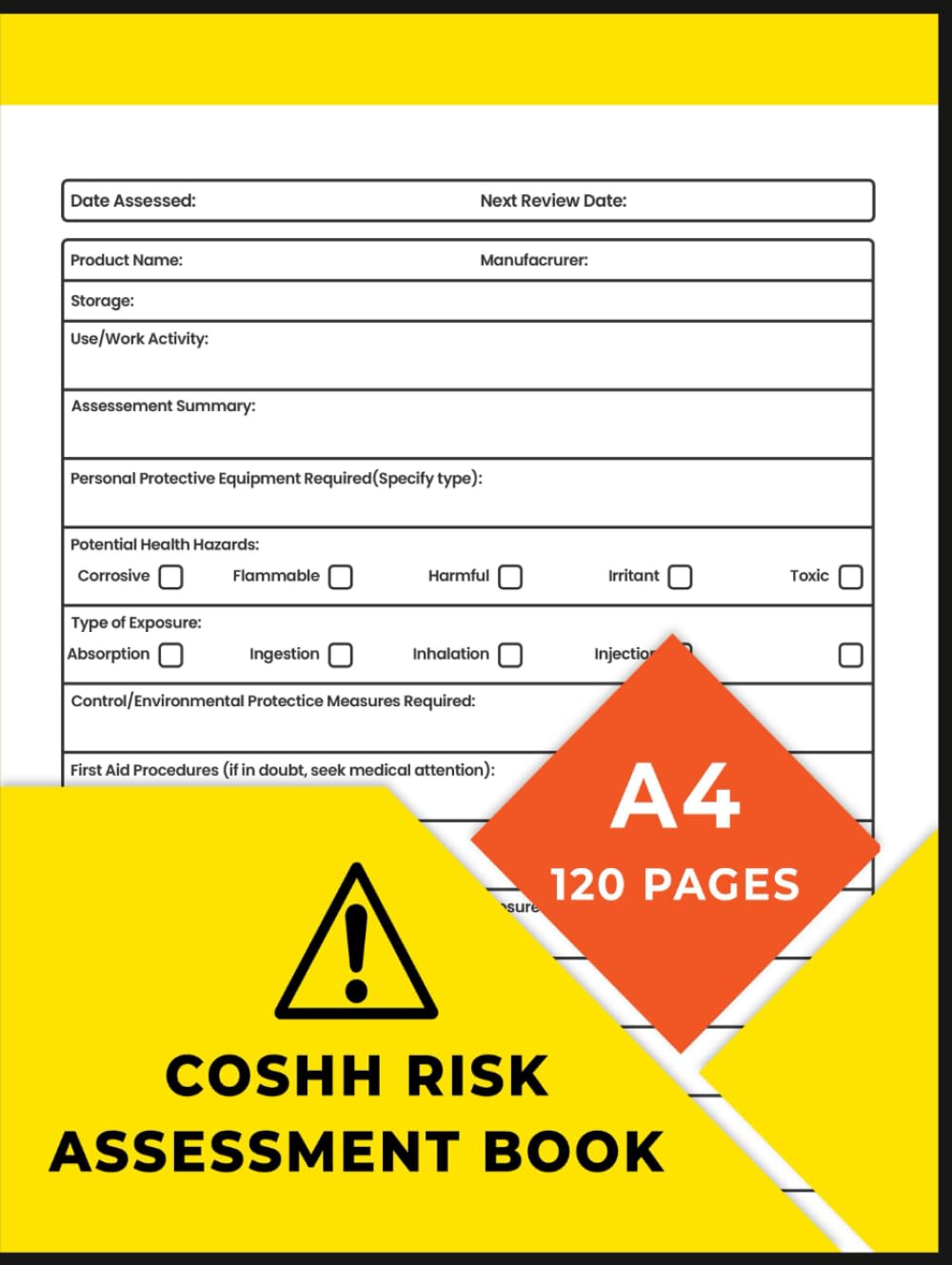 capítulo por capítulo baixar COSHH Risk Assessment Book: Control of Substances Hazardous to Health Log