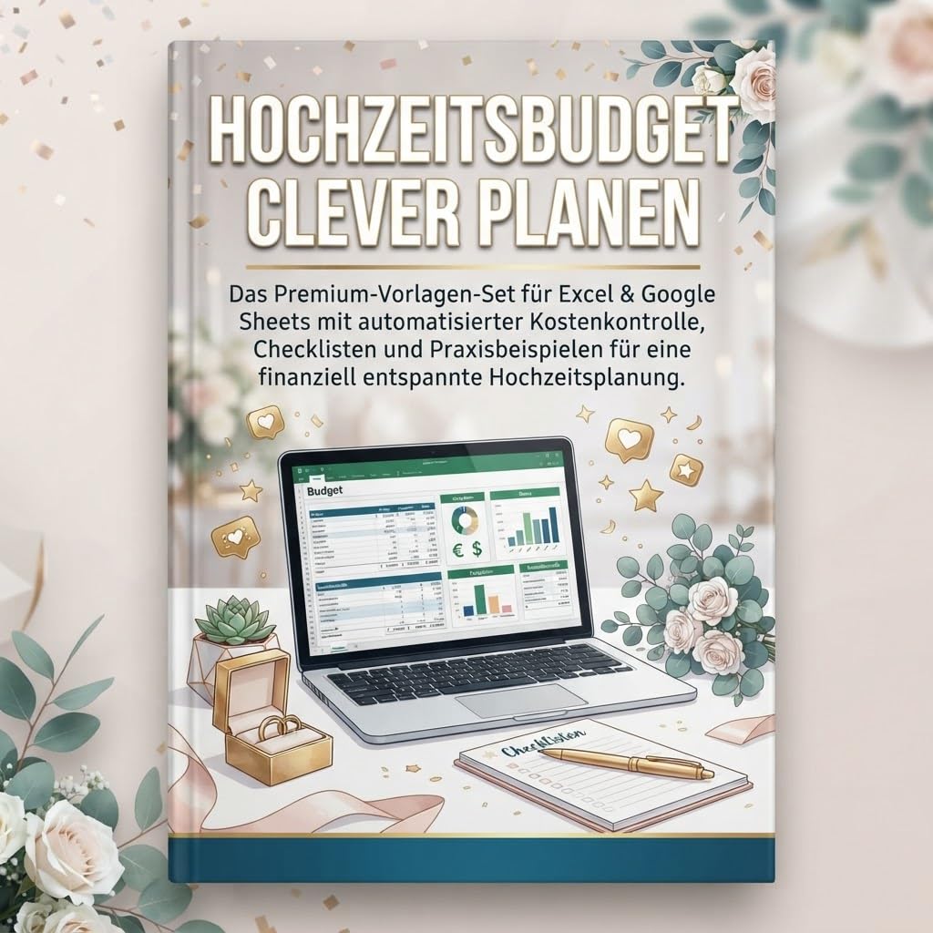 ler totalmente Hochzeitsbudget clever planen: Das Premium-Vorlagen-Set für Excel & Google Sheets mit automatisierter Kostenkontrolle, Checklisten und Praxisbeispielen... entspannte Hochzeitsplanung (German Edition)