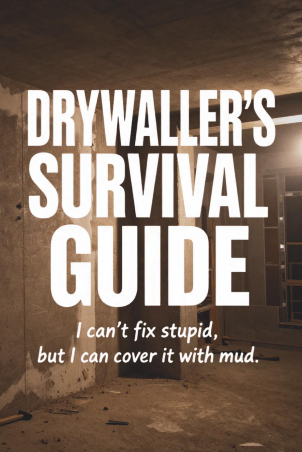 Drywaller's Survival Guide: I can't fix stupid, but I can cover it with mud. Funny Gag Gift for Drywall Finishers & Contractors