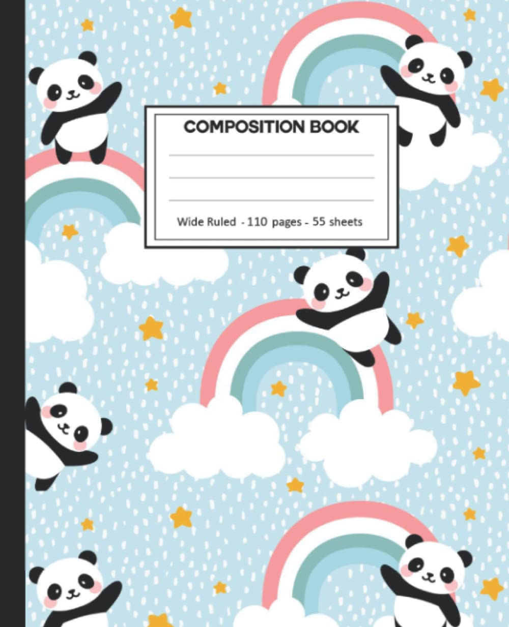 ler totalmente Composition Notebook: College Ruled: 110+ Lined Pages Writing Journal: Rainbow with animals on White.