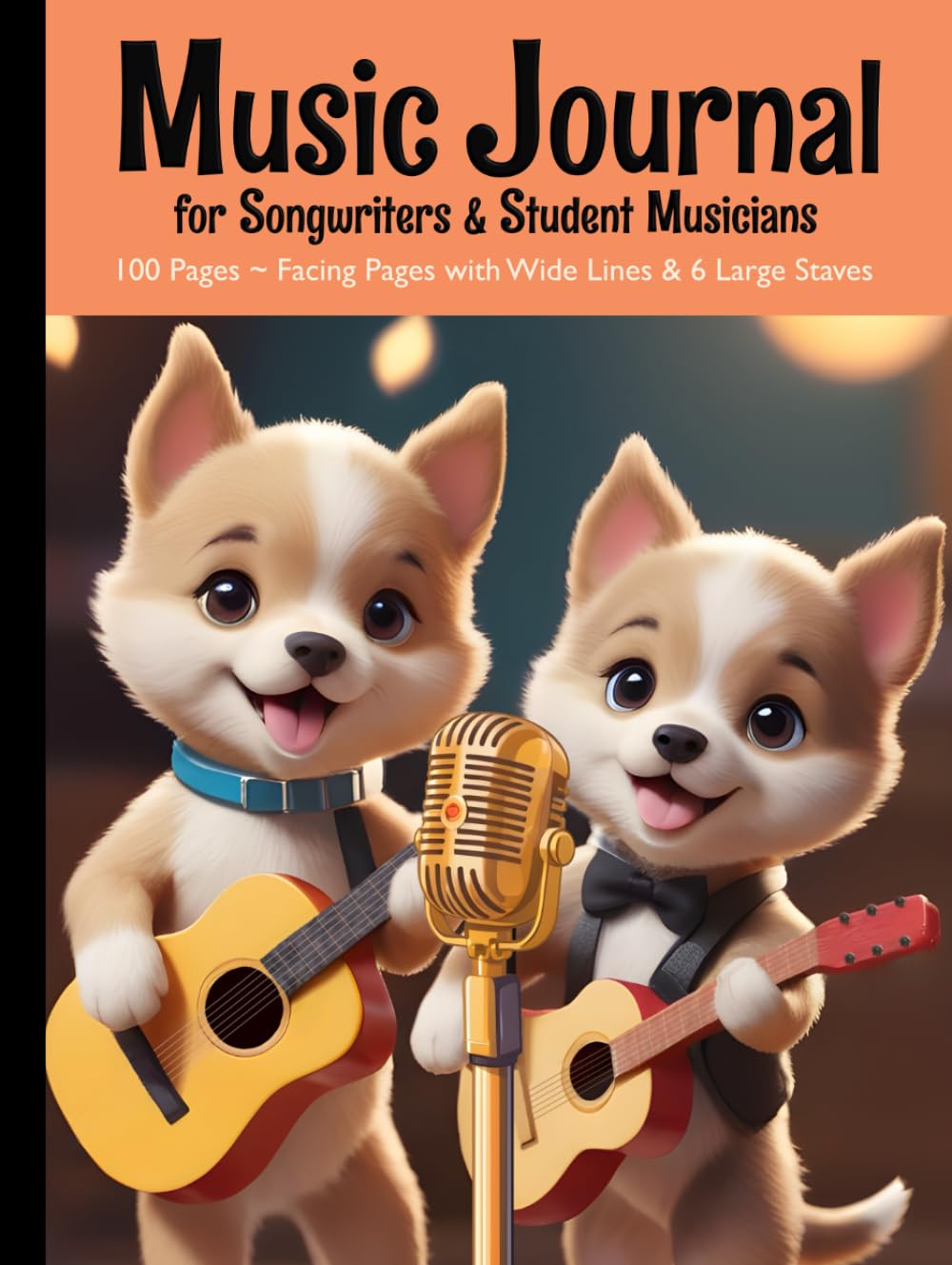 capítulo por capítulo baixar Music Journal for Songwriters & Student Musicians: 100 Pages ~ Facing Pages with Wide Lines & 6 Large Staves | Cute Dog Theme | Large Hardcover | Great for Kids, Teens, Seniors, Vocalists & more