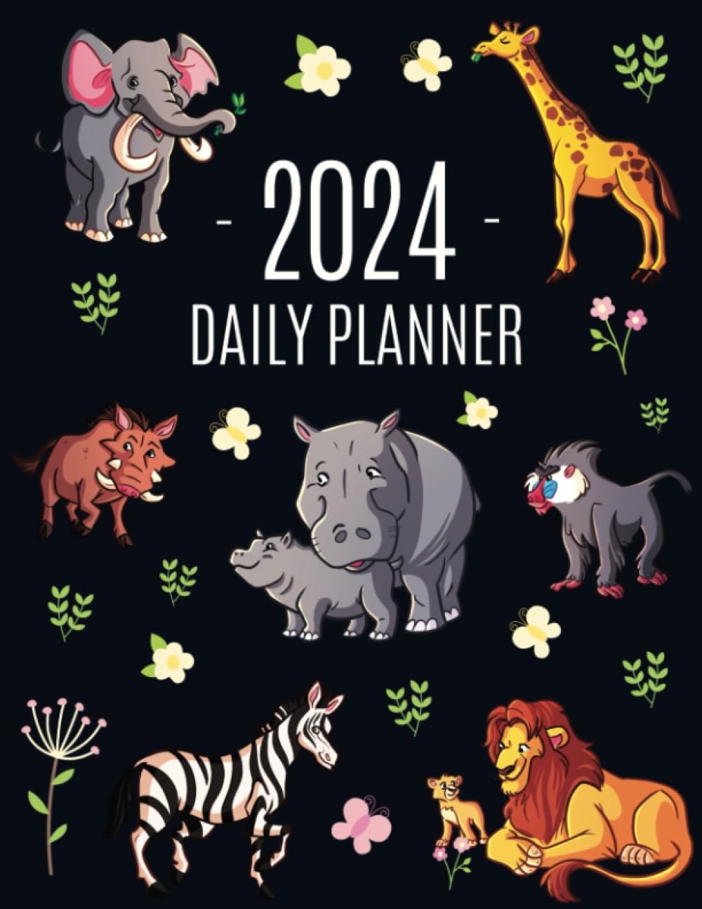 capítulo por capítulo baixar African Animals Planner 2024: For All Your Weekly Appointments! | Cool 12 Months Daily Organizer | With Elephant, Giraffe, Lion & Zebra (January–December)