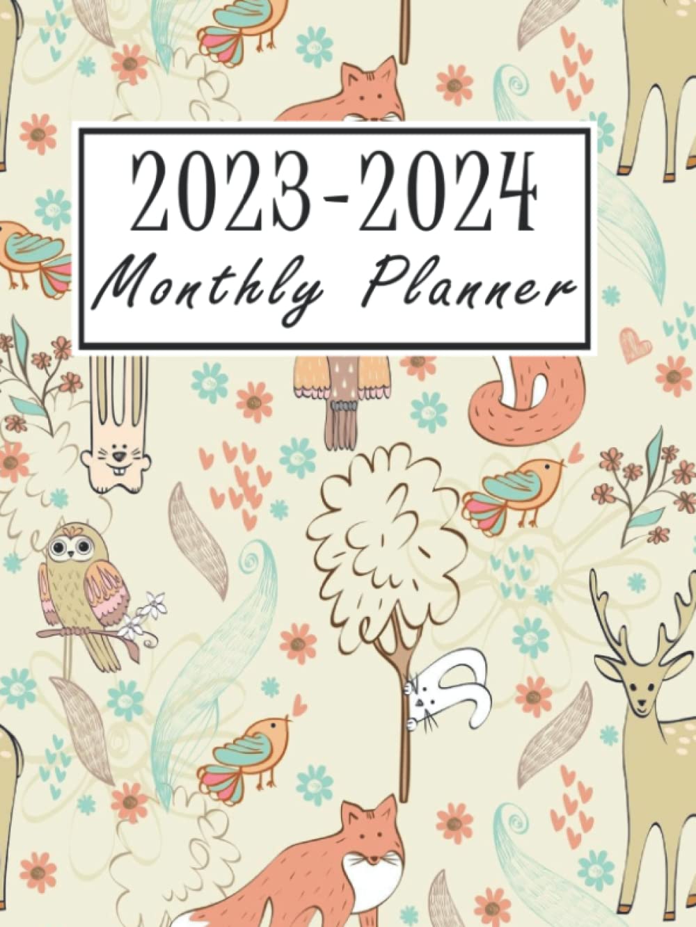 Planner 2023-2024: Fox Weekly Two Year Planner - Pretty Design 24 Months at a Glance Simple Schedule Organizer & Agenda |... & Contacts Log (Academic Planner) baixar livro de graça