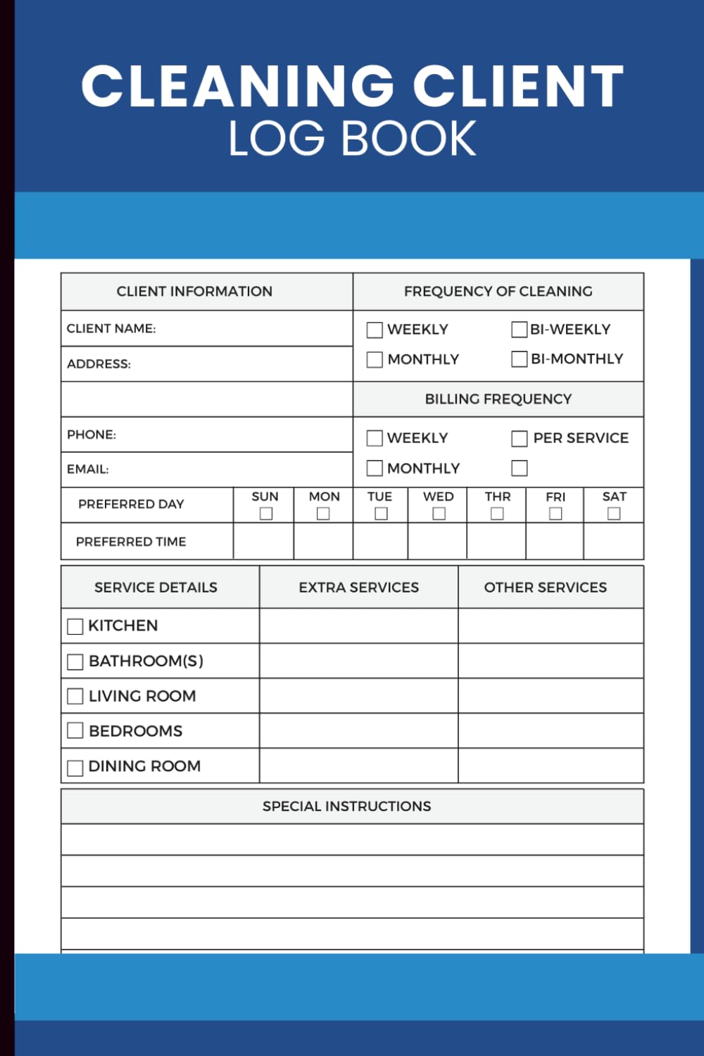 ler totalmente Cleaning Client Log Book: Record Client Details, Track Service Requests, Schedule Appointments, Manage Billing Information and Organize Job... Professionals and Small Business Owners