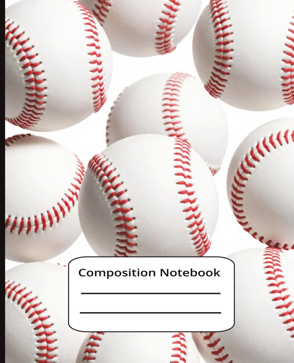 ler totalmente Composition Notebook - Baseballs on White Background: 7.5" x 9.25" Wide Ruled Notebook with 120 lined pages; Sports Theme Journal for Kids, Teens & Adults