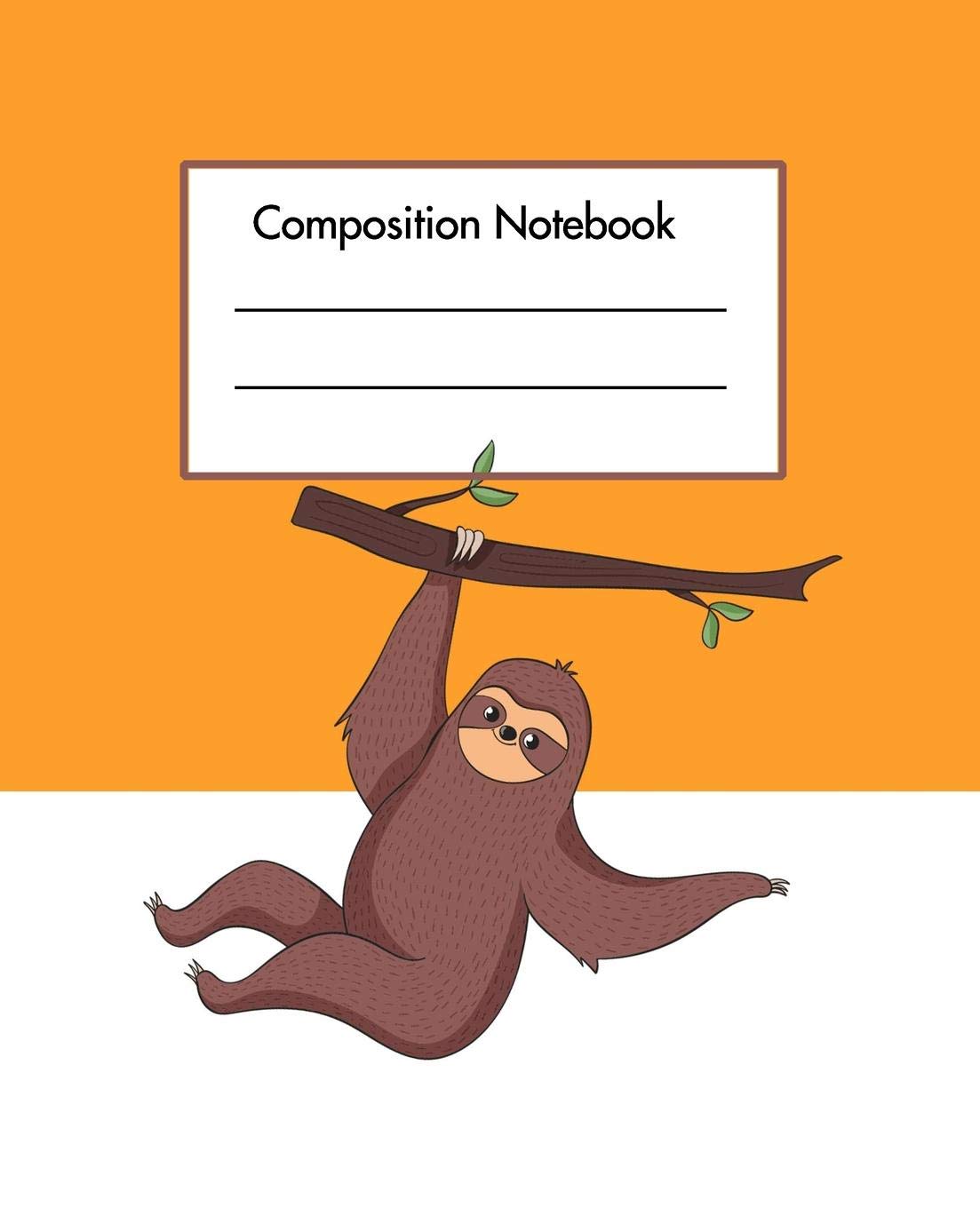 ler totalmente Composition Notebook: Wide Ruled Paper Notebook Journal - Cute Jungle Sloth Wide Blank Lined Workbook for Teens Kids Students Home School or College - Orange Sloth Composition Notebook