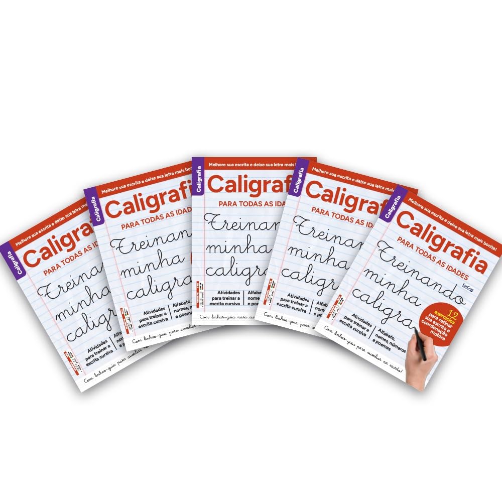 Kit 5 Caligrafia para Treinar ed.02 - 80 págs. - Edições Iguais: Para todas as idades