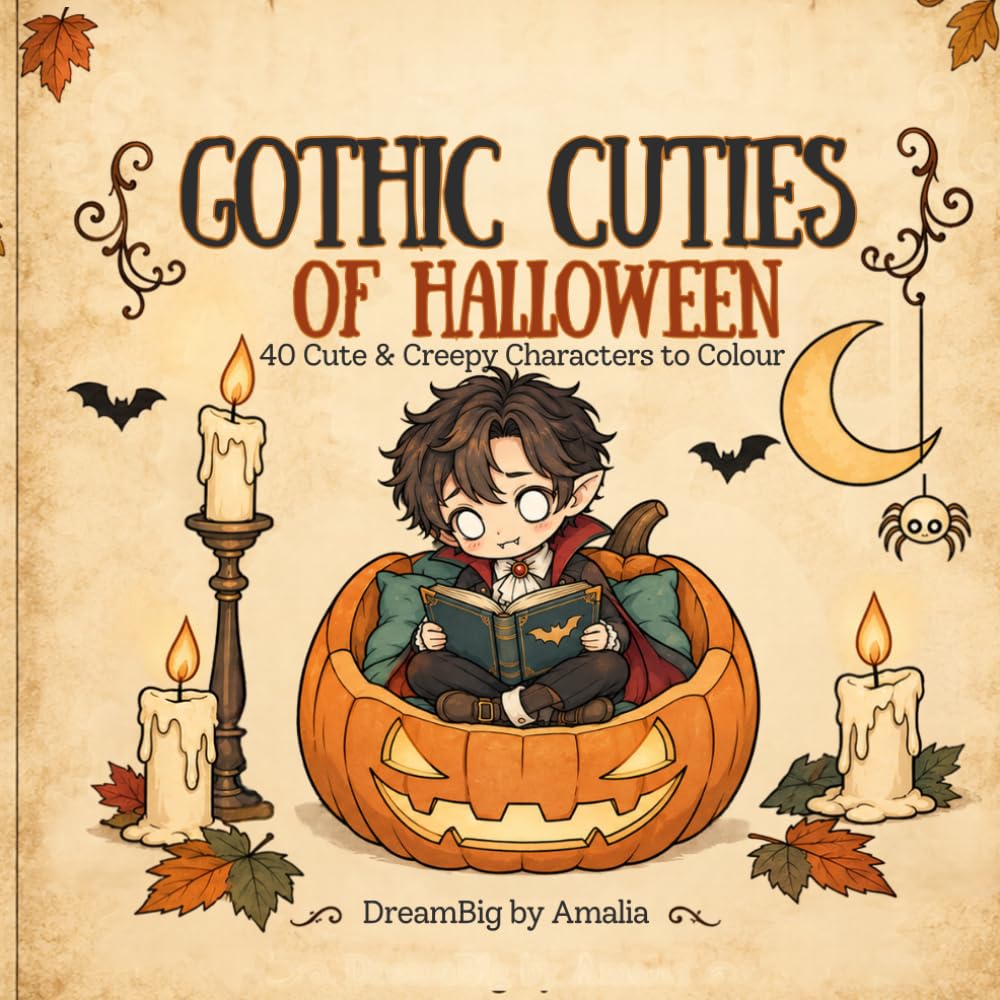 Gothic Cuties of Halloween: 40 Cute & Creepy Characters to Colour baixar o livro de graça
