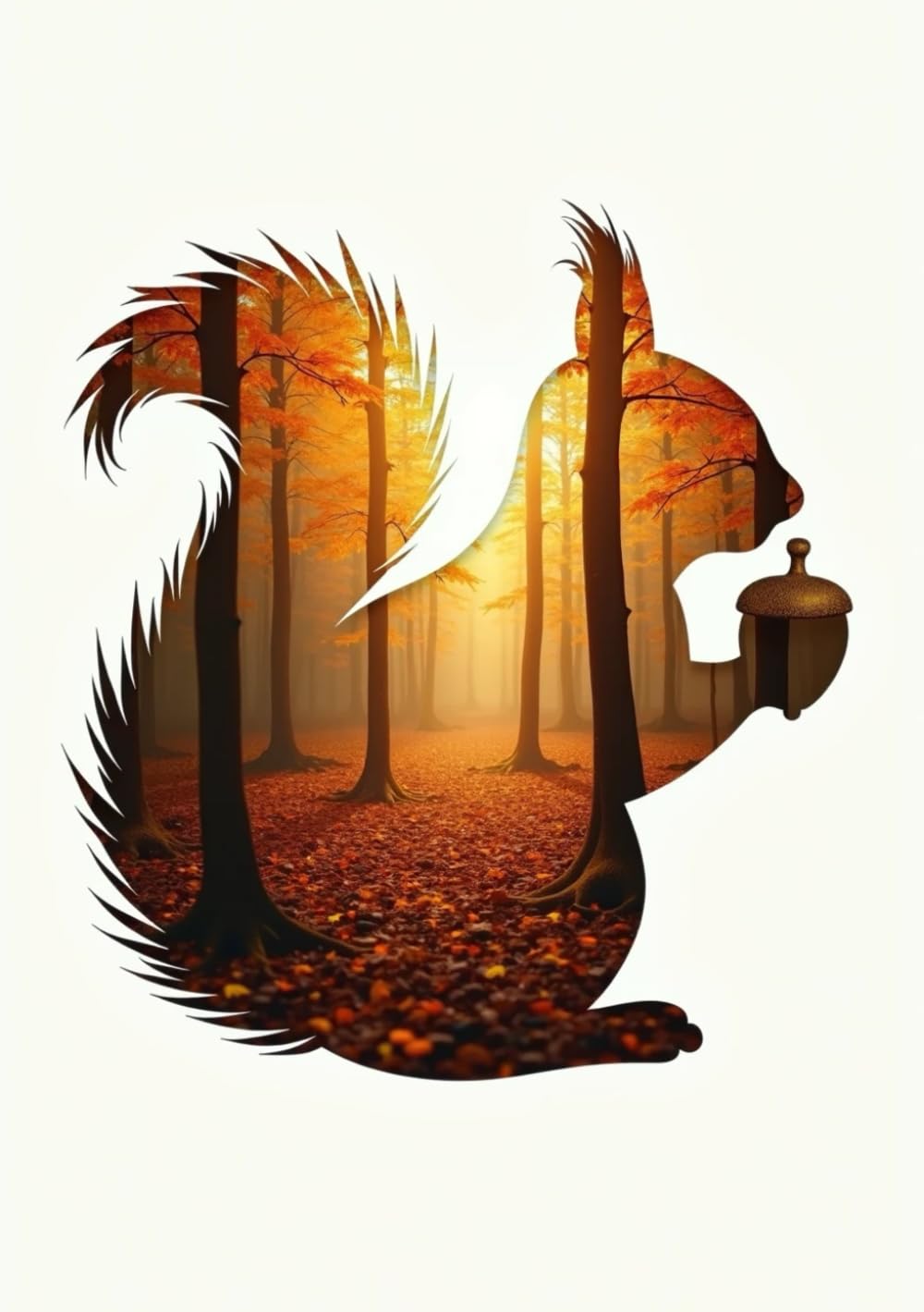 Squirrel Silhouette Notebook: Softcover, 240 Grid Pages, Glossy