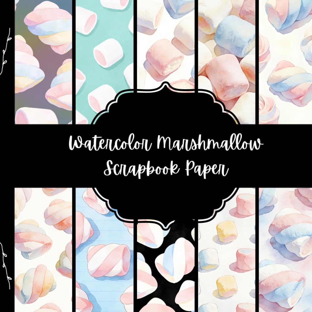 Watercolor Marshmallow Scrapbook Paper, Candy Junk Journal Paper, Food Decorative Paper, DIY Projects, Origami, Collage Sheets, Decoupage Paper, 10 Designs, Double Sided baixar o livro de graça
