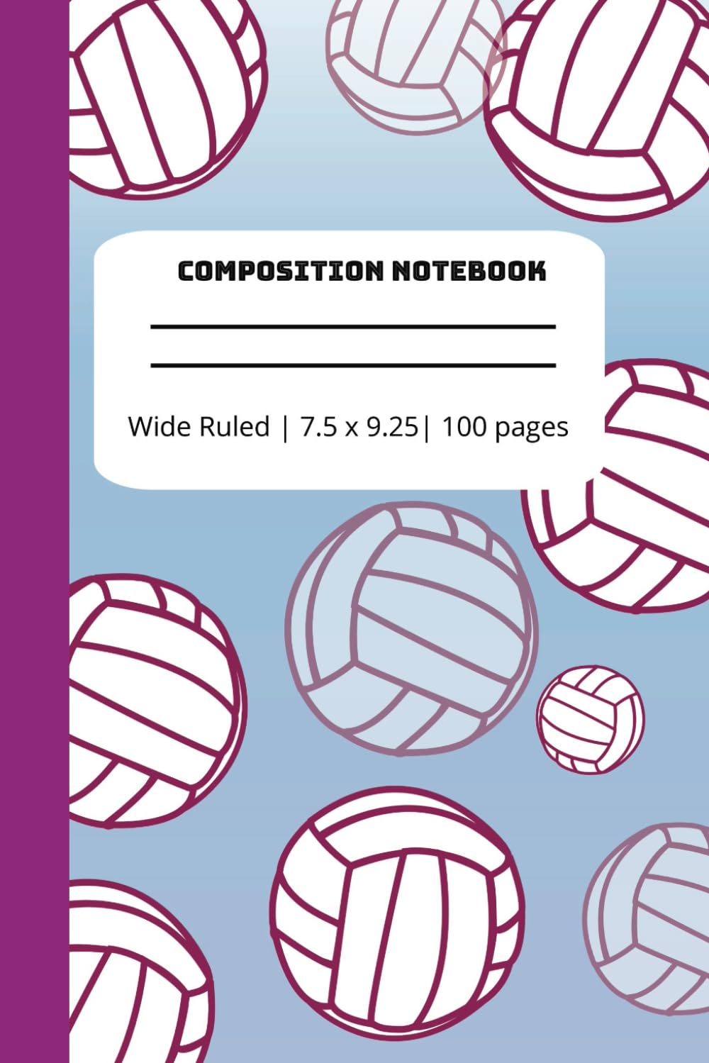 Volleyball Notebook For Girls: Wide-Ruled Composition Notebook 7.5 x 9.25 100 Pages baixar o livro de graça