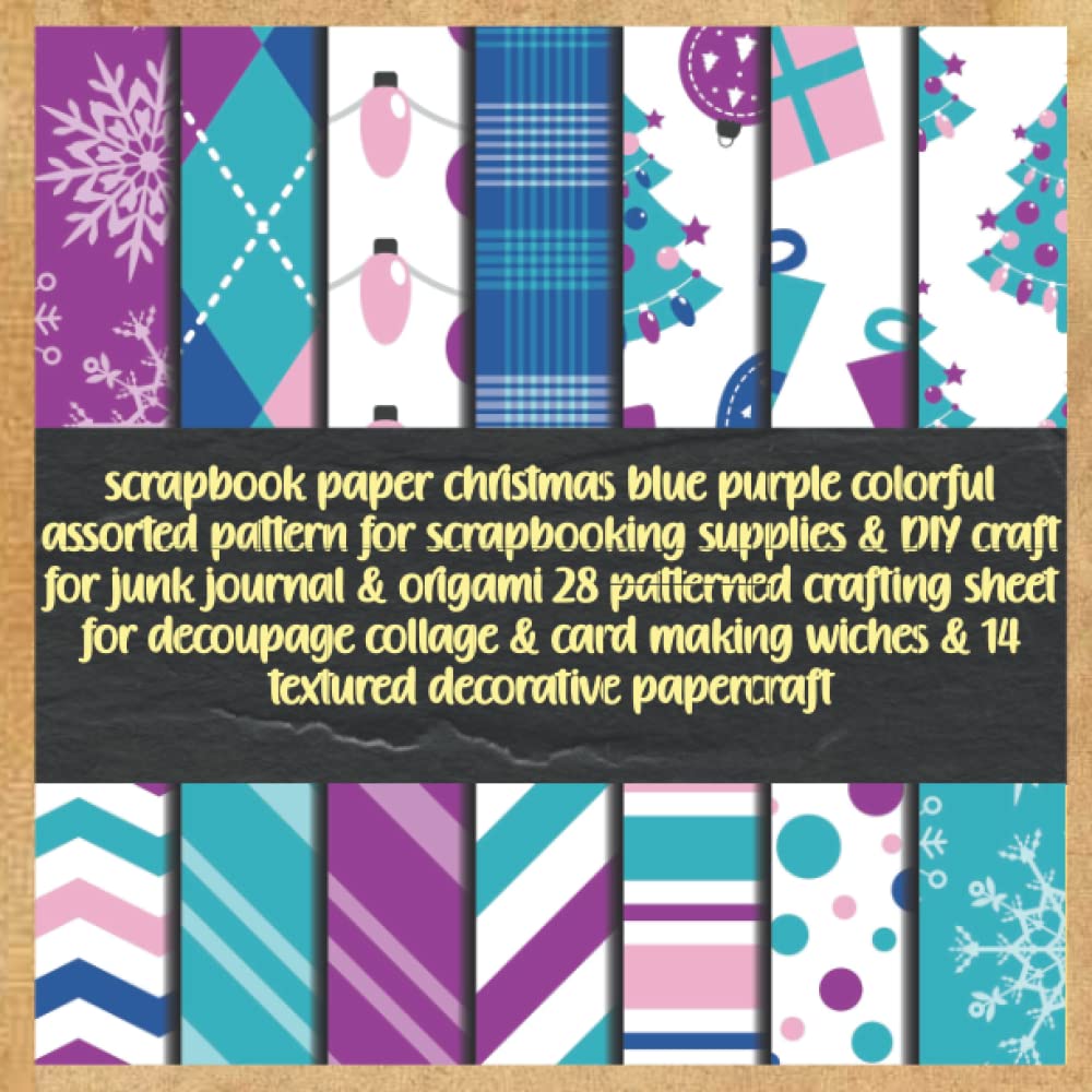 capítulo por capítulo baixar scrapbook paper christmas blue purple colorful assorted pattern for scrapbooking supplies & DIY craft for junk journal & origami 28 patterned crafting... wiches & 14 textured decorative papercra