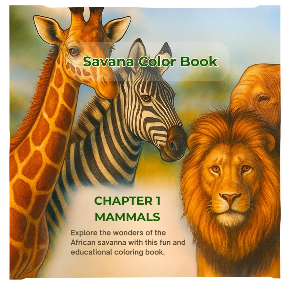 Savana Color Book: Exploring the Savannah: An Educational Coloring Book About the Most Amazing Mammals (Portuguese Edition) baixar livro de graça