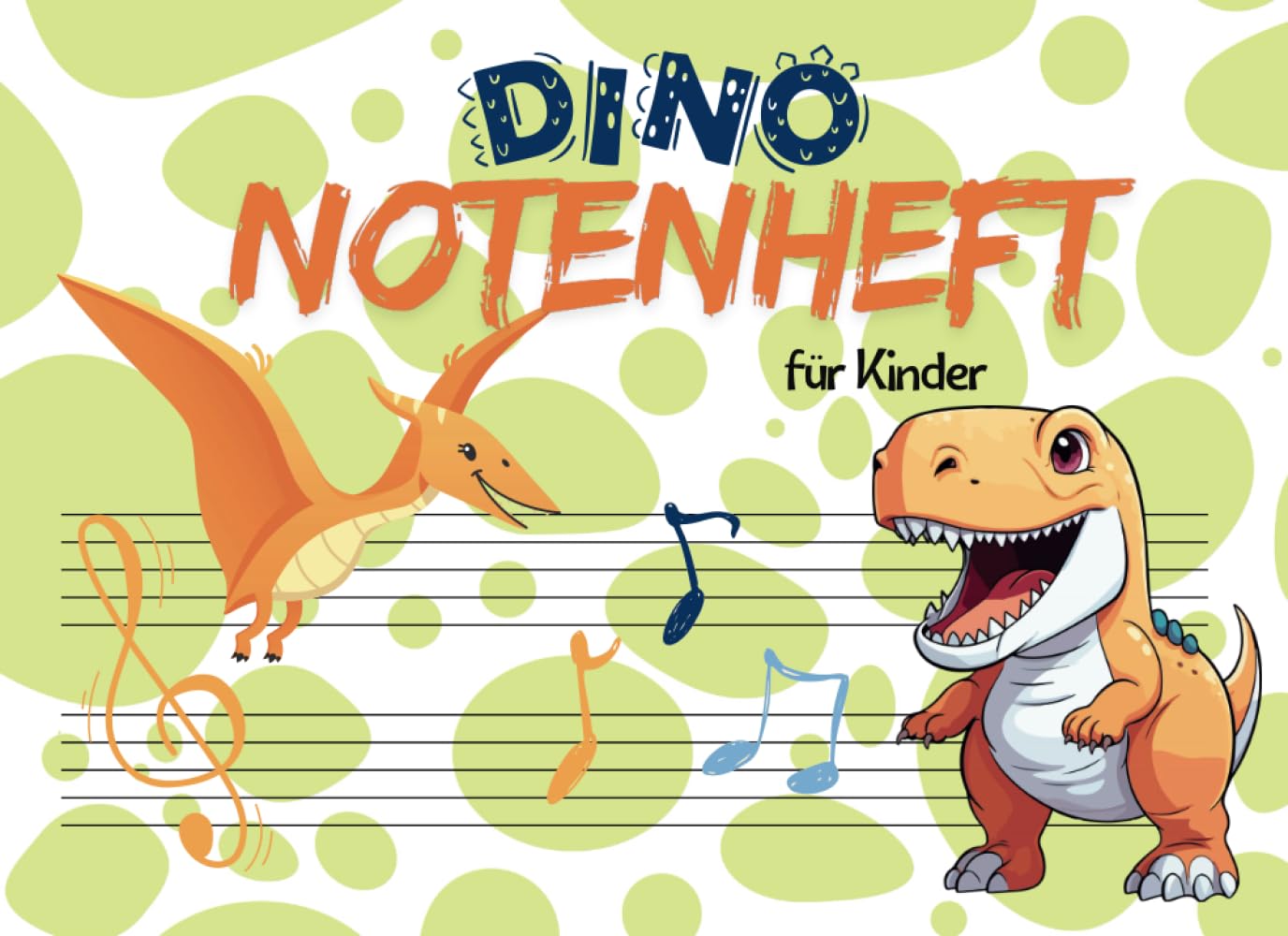 capítulo por capítulo baixar Notenheft für Kinder: Dino starkes große Linien - Notenbuch für den Musik-Unterricht, A5 Blanko Anfänger Notenlinienheft, Musiktheorie (German Edition)