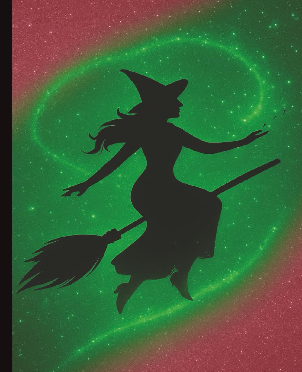ler totalmente Midnight Flight Journal: Green Glitter Witch Silhouette Notebook with Magical Pink Glow for Theater Fans, Broadway Lovers & Creative Writing