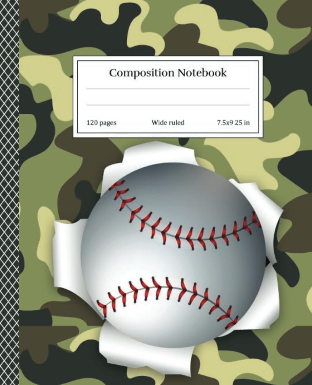 ler totalmente Baseball Camouflage Composition Notebook: Green Camouflage Pattern Sports Edition Composition Notebook for Boys, Girls and Kids | Wide ruled 120 pages... | Notebook for home, school, college, office