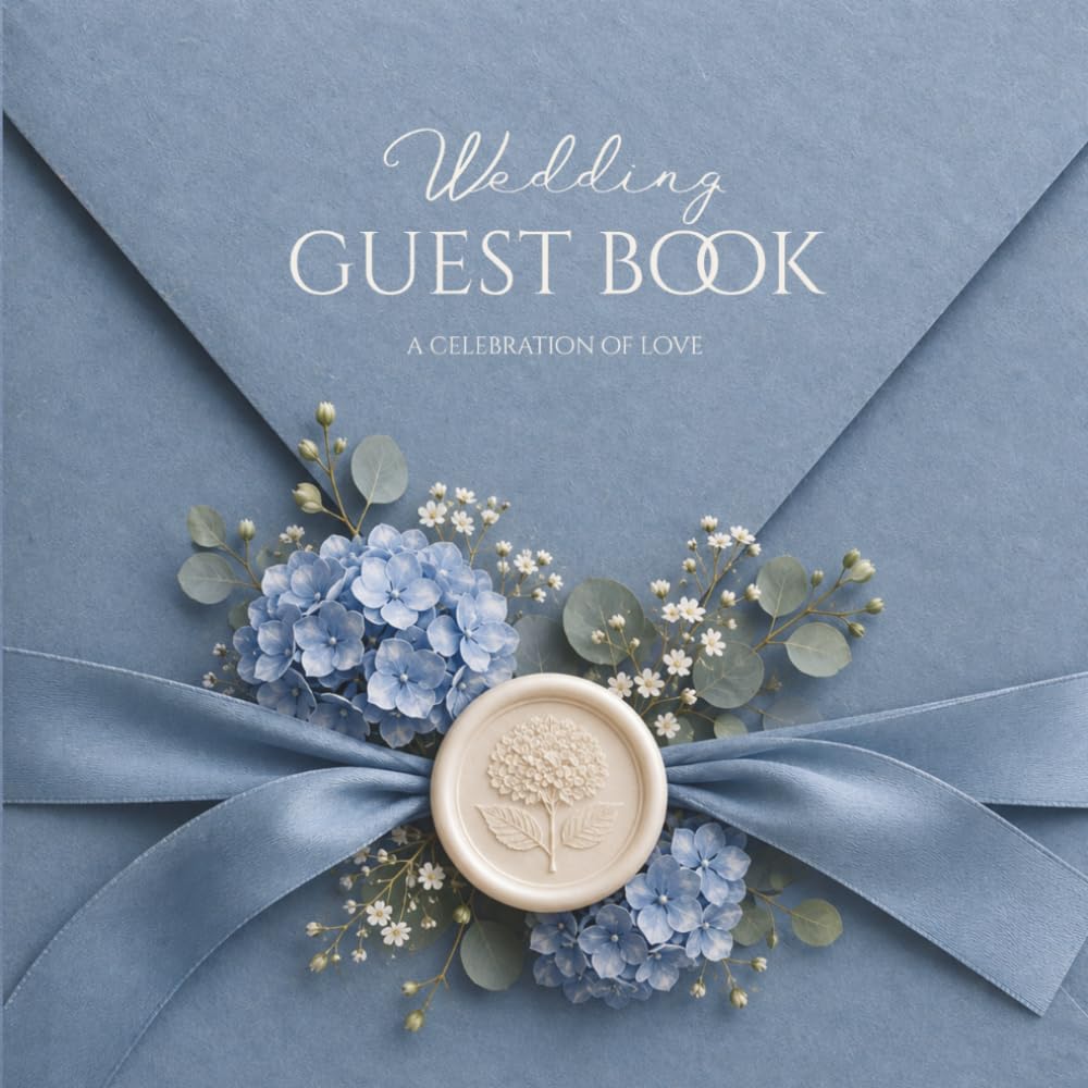 capítulo por capítulo baixar Wedding Guest Book: Blue Hydrangea Wedding Memory Book with Guided Guest Prompts, Blue Toile, Photo Pages, Advice & Wishes