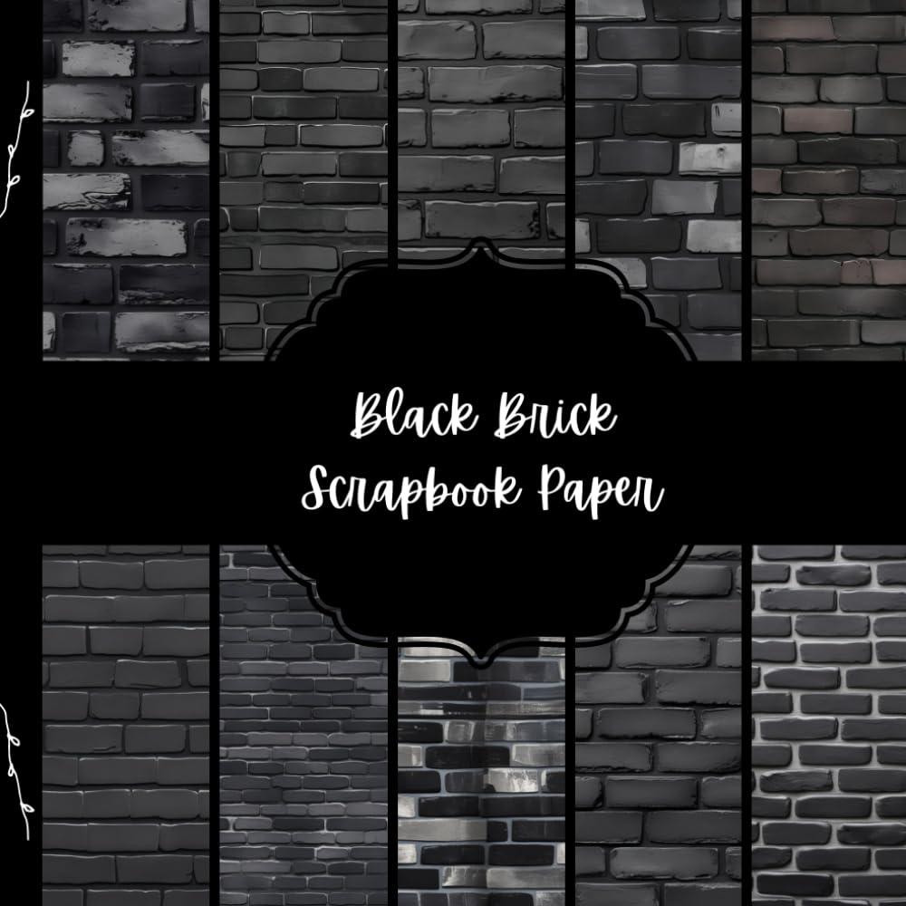 Black Brick Scrapbook Paper, Dark Stone Wall Junk Journal Paper, Urban Decorative Paper, DIY Projects, Origami, Collage Sheets, Decoupage Paper, 10 Designs, Double SIded baixar o livro de graça