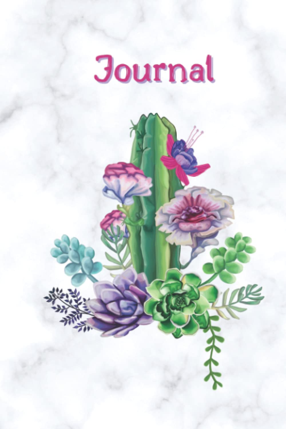 Journal: Cactus, Succulents and Flowers Lined Marbled Notebook baixar livro de graça