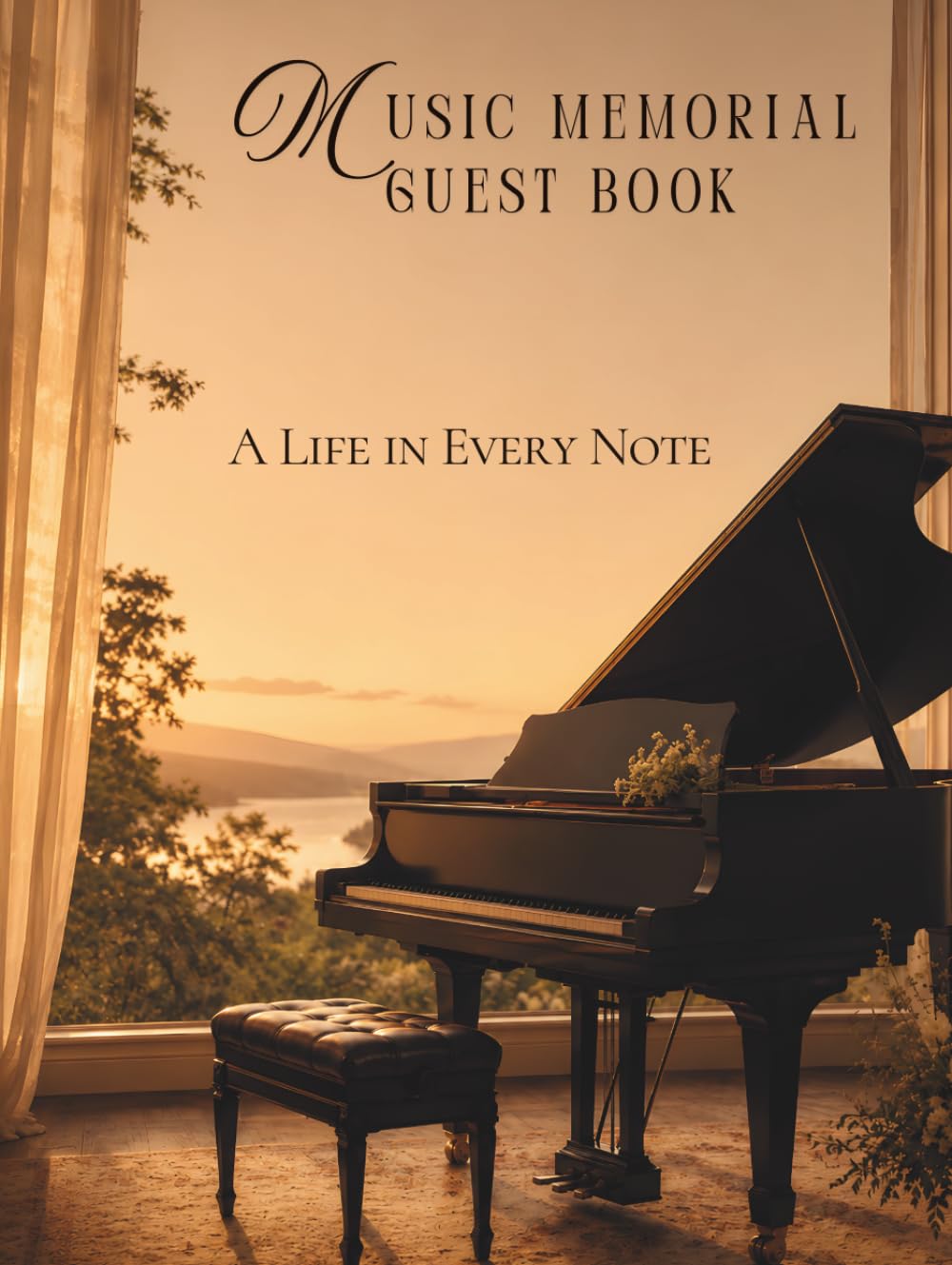 ler totalmente MUSIC MEMORIAL GUEST BOOK: A Life in Every Note: Funeral Guest Book for a Pianist or Music Lover, Memorial Service and Celebration of Life
