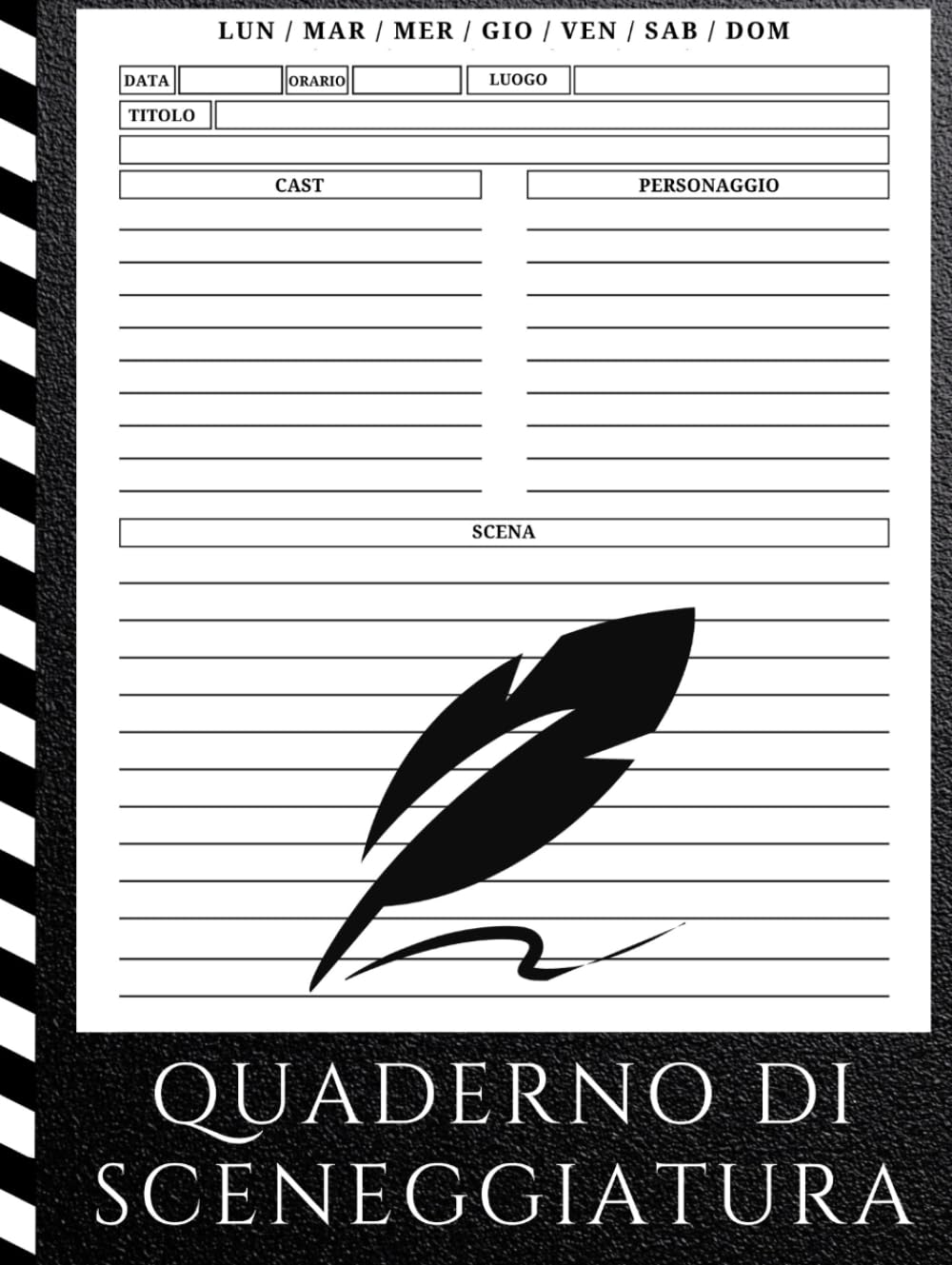Quaderno di sceneggiatura: diario di scrittura della sceneggiatura per tenere traccia di data, ora, luogo, titolo, cast, personaggio, scena, regalo... 8.5" x 11", 120 pagine (Italian Edition) baixar livro de graça